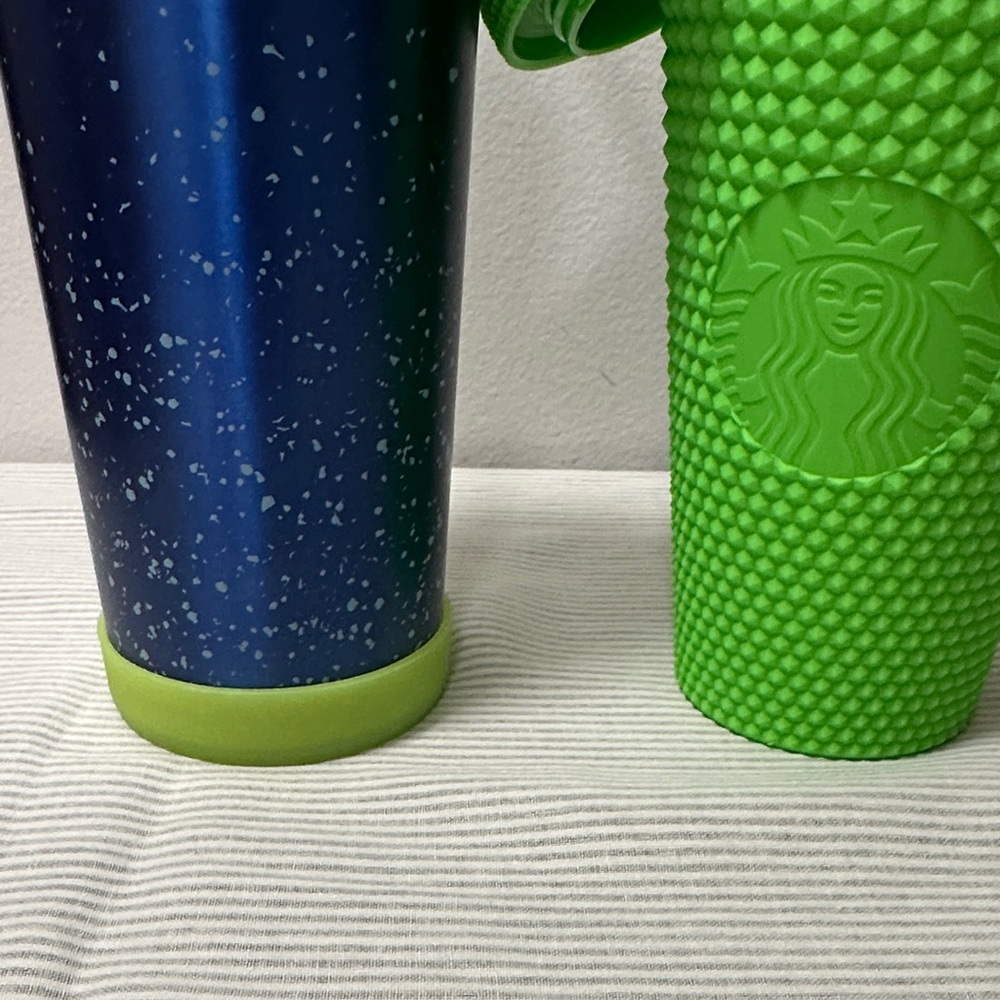 Starbucks Metallic Blue and Textured Green Tumblers - Picture 6 of 6